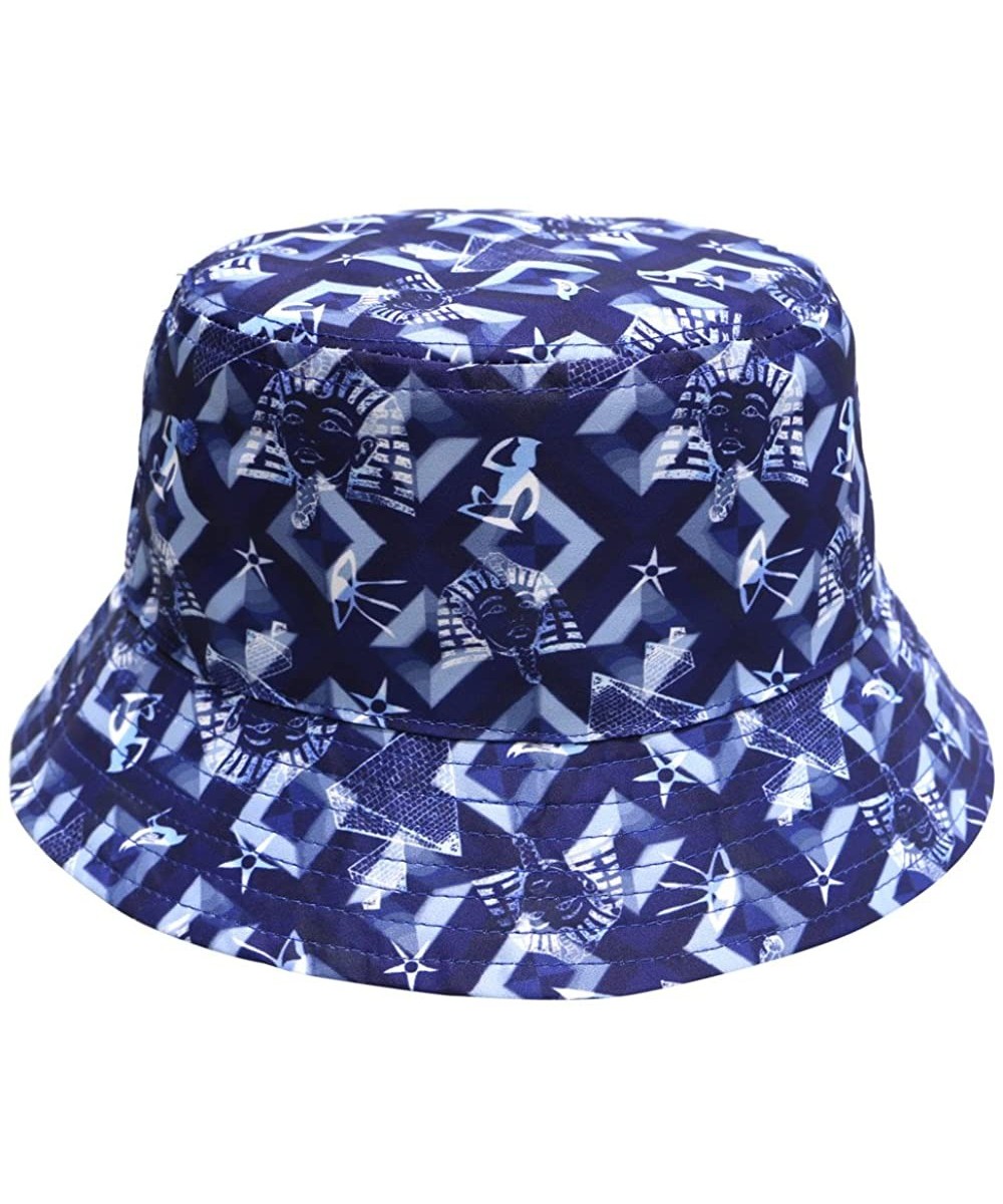 Bucket Hats Unisex Microfiber Patterned Bucket Hats - Multi Design - 1600 Blue - CG12BJKP4W5 $19.10