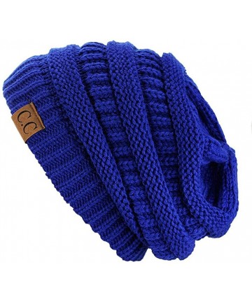 Skullies & Beanies Knit Soft Stretch Beanie Cap - Royal - CF12MHFWPR3 $14.99