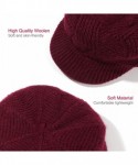 Newsboy Caps Women Warm Caps Beret Newsboy Winter Cap Snow Ski Outdoor Twist Knitted Hat with Visor - B-red - CZ18Z5WK5ZN $17.03