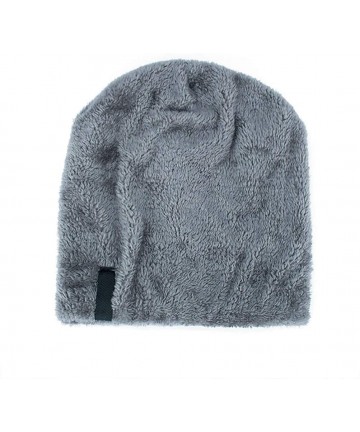 Skullies & Beanies Men Women Winter Warm Stretchy Beanie Skull Slouchy Cap Hat Fleece Lined - Grey - CQ18K5W2YY3 $17.96
