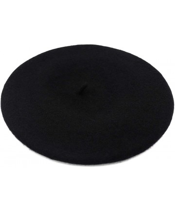 Berets 3 Pieces French Beret Hat Solid Color Wool Artist Beret Hats for Women Girls Lady - Set-1 - CT196IZXGAW $23.94
