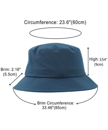 Sun Hats Waterproof Bucket Hats for Men Plain Color Outdoor Fisherman Sun Caps - Lightsapphireblue - CG18RR64CA0 $22.57