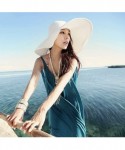 Sun Hats Wide Brim Roll-up Big Beautiful Solid Color Floppy Hat - White - CO11YCP1B0J $20.97