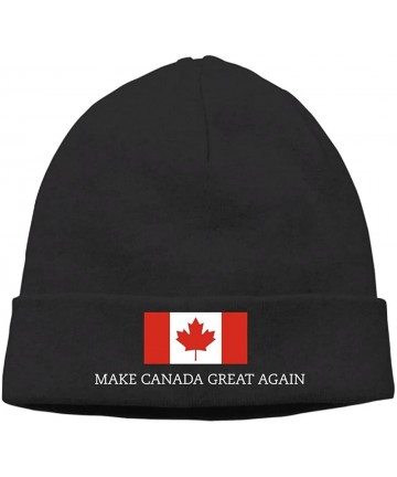 Skullies & Beanies Mens&Womens Make Canada Great Again Flag Outdoor Daily Beanie Hat Skull Cap Black - Black - C4187R89D5C $1...