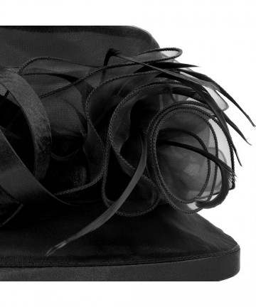 Sun Hats Women Kentucky Derby Horse Race Fascinator Church Fancy Party Top Hat S043 - Black - C117YTSNIHD $47.03