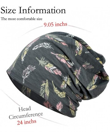 Skullies & Beanies Womens Slouchy Beanie Cotton Chemo Caps Cancer Headwear Hats Turban - 1 Pair-feather-gray - CJ18WGK3MW9 $1...