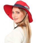Sun Hats Womens Outdoor Sun Hat UV Protection Foldable Mesh Wide Brim Summer Beach Fishing Cap - Red - CO18TK4WN5M $19.44