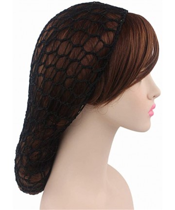 Skullies & Beanies Women Soft Rayon Snood Hat Hair Net Crocheted Hair Net Cap Mix Colors Dropshipping - Fw-12-light Blue - C8...