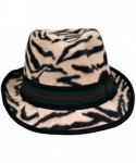 Fedoras Animal Print Wool Fedora Hat - Tan - CC1155STMO9 $44.42
