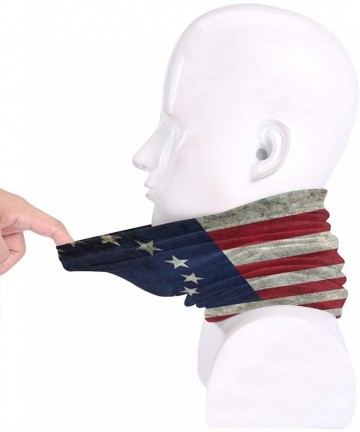 Balaclavas American Flag Face Mask Bandanas Neck Gaiter Warmer Windproof Mask Dust Protect Face Mask Bandana - Black-64 - CT1...