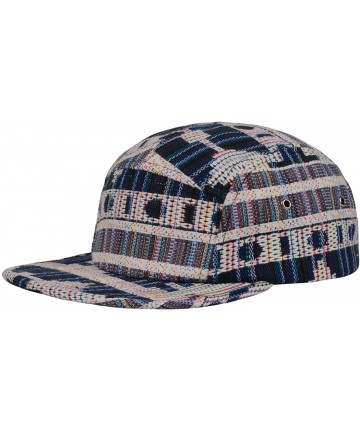 Baseball Caps Pattern Multi Color Stripe 5 Panel Hat - Gray Blue - CT12MX618UZ $20.24
