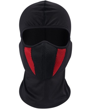 Skullies & Beanies Windproof Face Mask-Balaclava Hood-Cold Weather Motorcycle Ski Mask - Black Red - CD18YLTTWND $14.24