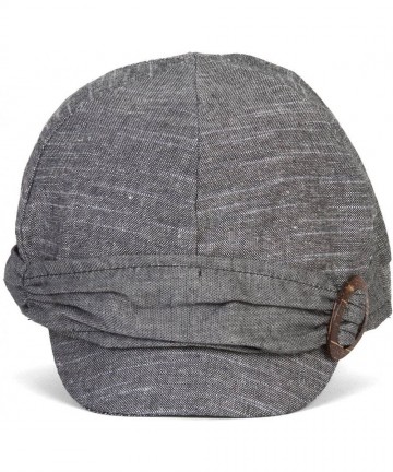 Newsboy Caps Womens Striped Cabbie w/Band and Ring - Grey - CV12F5T16IH $29.98