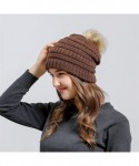 Sun Hats Womens Knit Cap Baggy Warm Crochet Winter Wool Ski Beanie Skull Slouchy Hat - Coffee - CM18IE2IR7D $11.57
