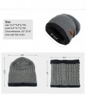 Skullies & Beanies 2-Pieces Winter Beanie Hat Scarf Set Warm Knit Hat Thick Knit Skull Cap for Men Women - Grey - C212O9QGG39...
