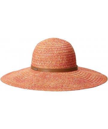 Sun Hats Women's Ramona Floppy Braid Wide Brim Sun Hat - Tangerine/Multi - C411P8XS0FD $43.97
