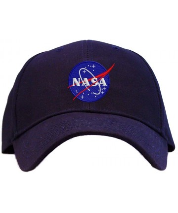 Baseball Caps NASA - Meatball Insignia Embroidered Baseball Cap - Navy - CU1192YJFCV $21.86