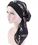 Skullies & Beanies Chemo Cancer Sleep Scarf Hat Cap Ethnic Printed Pre-Tied Hair Cover Wrap Turban Headwear - CV196OSO9U8 $13.94
