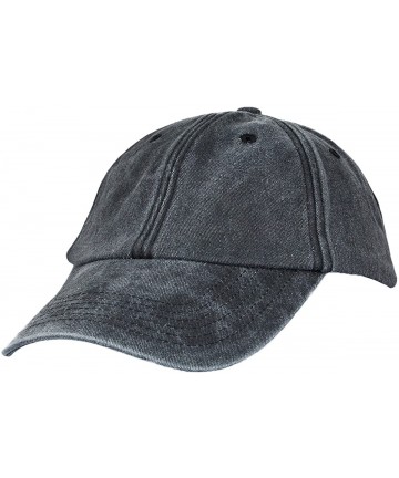Baseball Caps Unisex Baseball Cap Hat- Washed Cotton Twill Low Profile Plain Adjustable Running Golf Caps - 1-black - CS18G0U...
