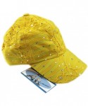 Baseball Caps Rhinestone Glitter Sequin Baseball Cap Hat Adjustable - Yellow - CO17YREWX43 $20.44