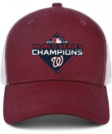 Baseball Caps Men's Women's 2019-world-series-baseball-championships-w-logo-Nats Cap Printed Hats Workout Caps - Burgundy-1 -...