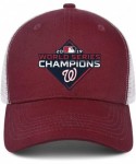 Baseball Caps Men's Women's 2019-world-series-baseball-championships-w-logo-Nats Cap Printed Hats Workout Caps - Burgundy-1 -...