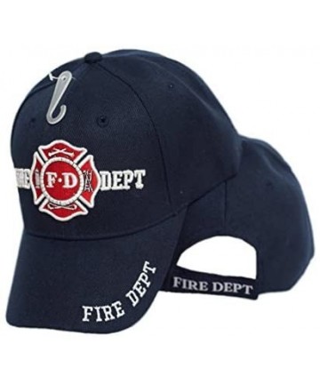 Baseball Caps Fire Dept Department Navy Blue Cap 3D Embroidered Hat Cap655 3-09-E - CN187CZN0UW $21.90