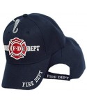 Baseball Caps Fire Dept Department Navy Blue Cap 3D Embroidered Hat Cap655 3-09-E - CN187CZN0UW $14.69
