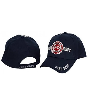 Baseball Caps Fire Dept Department Navy Blue Cap 3D Embroidered Hat Cap655 3-09-E - CN187CZN0UW $14.69