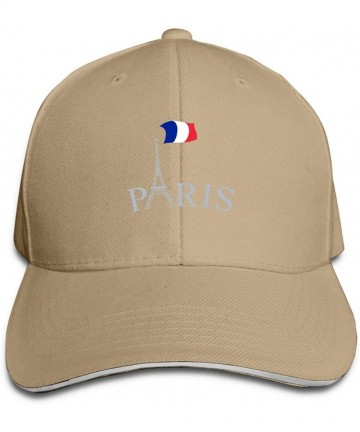 Baseball Caps Paris France Flag Baseball Cap Unisex Sports Adjustable Dad Ball Hat - Natural - CP196SXKU0H $31.28