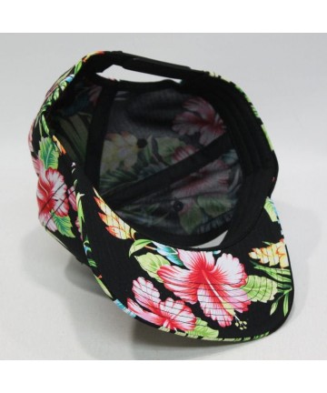 Baseball Caps Premium Floral Hawaiian Cotton Twill Adjustable Snapback Hats Baseball Caps (Varied Colors) (Hawaiian Flat) - C...