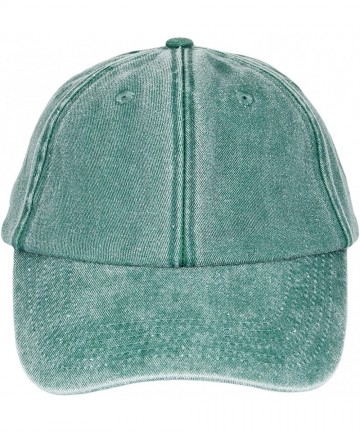 Baseball Caps Mesh Baseball Cap- Unisex Plain Washed Cotton Twill Vintage Adjustable Summer Trucker Hat - Green - CA18G0WDE88...