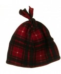 Skullies & Beanies Plaid Design Winter Fleece Hat - Red W15S39A - CV1108HS98H $18.27