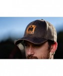 Baseball Caps International Harvester IH Tractor Hat with Leather Emblem- Oil Distressed - CG18YUT02GU $34.76