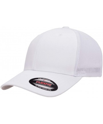 Baseball Caps The Original Flexfit Yupoong Mesh Trucker Hat Cap & 2-Tone - White - CK11LP4R9YH $20.54