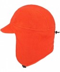 Skullies & Beanies Men's Fleece Warm Winter Hats with Visor Windproof Earflap Skull Cap - Orange - CC18Z2QO7C9 $18.11