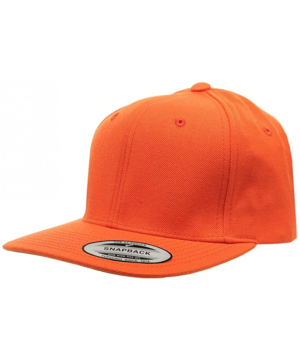 Baseball Caps Original Yupoong Pro-style Wool Blend Snapback Blank Hat Baseball Cap- Orange - CJ1181RMS3X $22.55