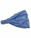 Cold Weather Headbands Wide Fabric Headband- Blue - Blue - C81236J82GH $13.67
