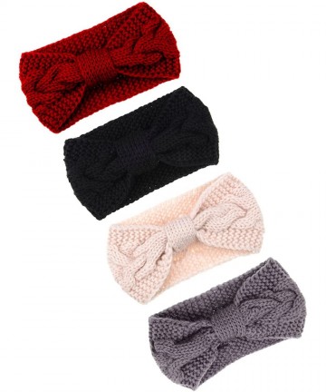 Cold Weather Headbands 4 Pieces Cable Knit Headband Crochet Headbands Plain Braided Head Wrap Winter Ear Warmer for Women Gir...