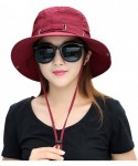 Sun Hats Summer Sun Men/Women Wide Brim UV Beach Caps Sports Fishing Hats - Red - CL1843QCAYN $15.08