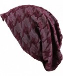 Skullies & Beanies Warm Soft Baggy Fleece Lined Long Slouchy Beanie Hat - Burgundy - C3127OEMF2H $15.56
