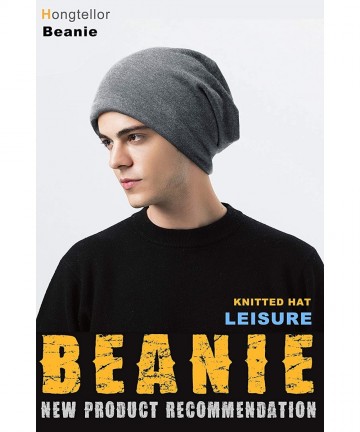 Skullies & Beanies Unisex Beanie Cap Stretch Beanie Hat Casual Cap Men Slouchy Beanie - Grey01 - CF18IDATL5Y $16.46