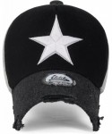 Baseball Caps Star Embroidery tri-Tone Trucker Hat Adjustable Cotton Baseball Cap - Black - CV12N3562IT $33.20