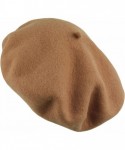 Berets Traditional Women's Men's Solid Color Plain Wool French Beret One Size - Timber - CV189YIIYZA $12.77