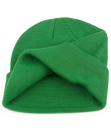 Skullies & Beanies Men's Warm Winter Hats Acrylic Knit Beanie Cap Daily Beanie Hat for Women Girls Boys - Green - C1192HOA4LQ...