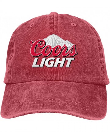 Baseball Caps Unisex Coors Light Mountain Washed Denim Baseball Caps Sun Hat Adjustable Snapback - Red - CN18TTY3AQD $13.73