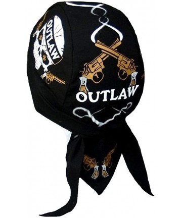 Skullies & Beanies Skull Cap Biker Caps Headwraps Doo Rags - Outlaw - C612ELHM54N $25.41