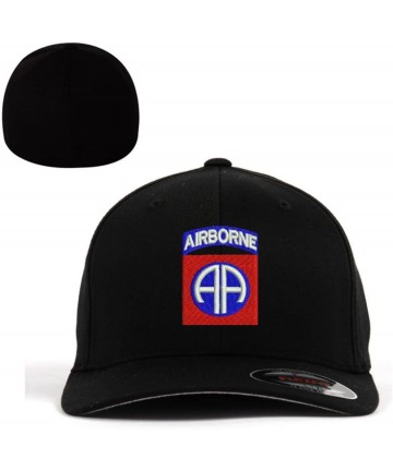 Baseball Caps 82nd Airborne Flexfit Baseball Cap Hat Black - CN1822IOZNK $37.86