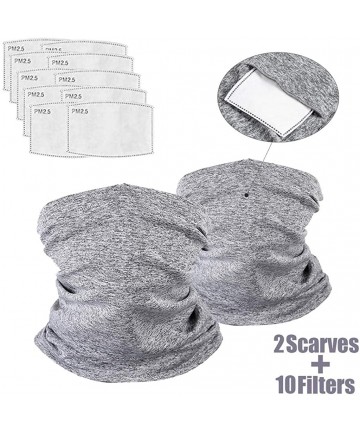 Balaclavas Unisex Face Cover for Dust- 2pcs Neck Gaiters with 10pcs Filters- Bandanas Scarf for Men Women Gray - CY1994DWEHO ...