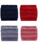 Skullies & Beanies Unisex Fashion Bun Ponytail Soft Stretch Winter Beanie Tail Hat Hats & Caps - Wine Red - CX18A8TGWMC $15.23